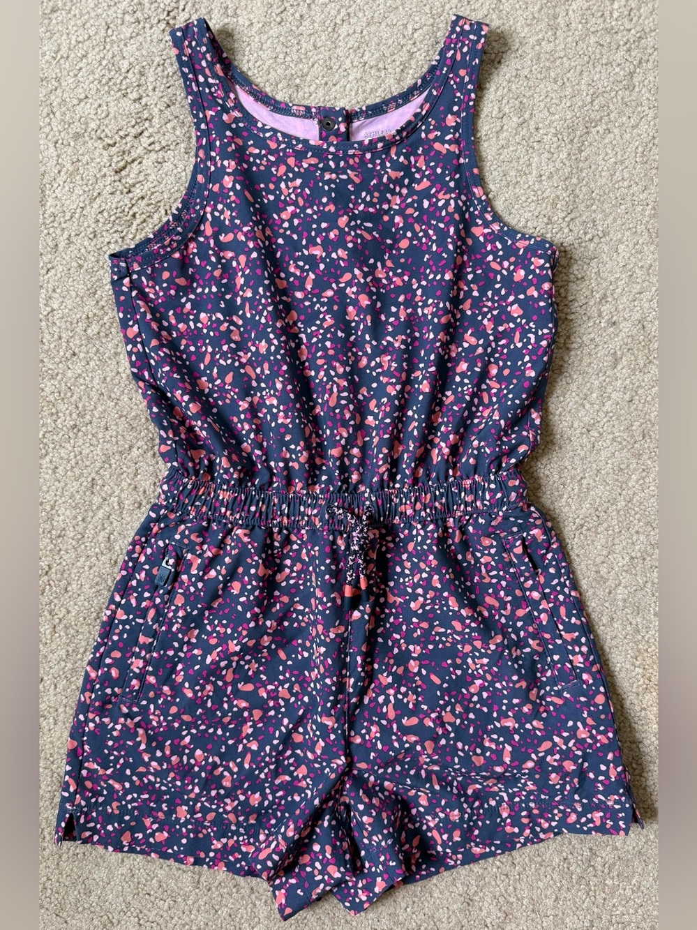 Athleta Girls Play More Romper | Purple Pink Print Size 6 | Active Romper - Picture 5 of 9